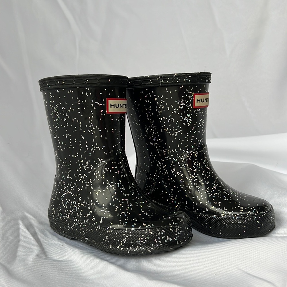Hunter toddler boots! Size 6 / 22 (euro) black with sparkles!